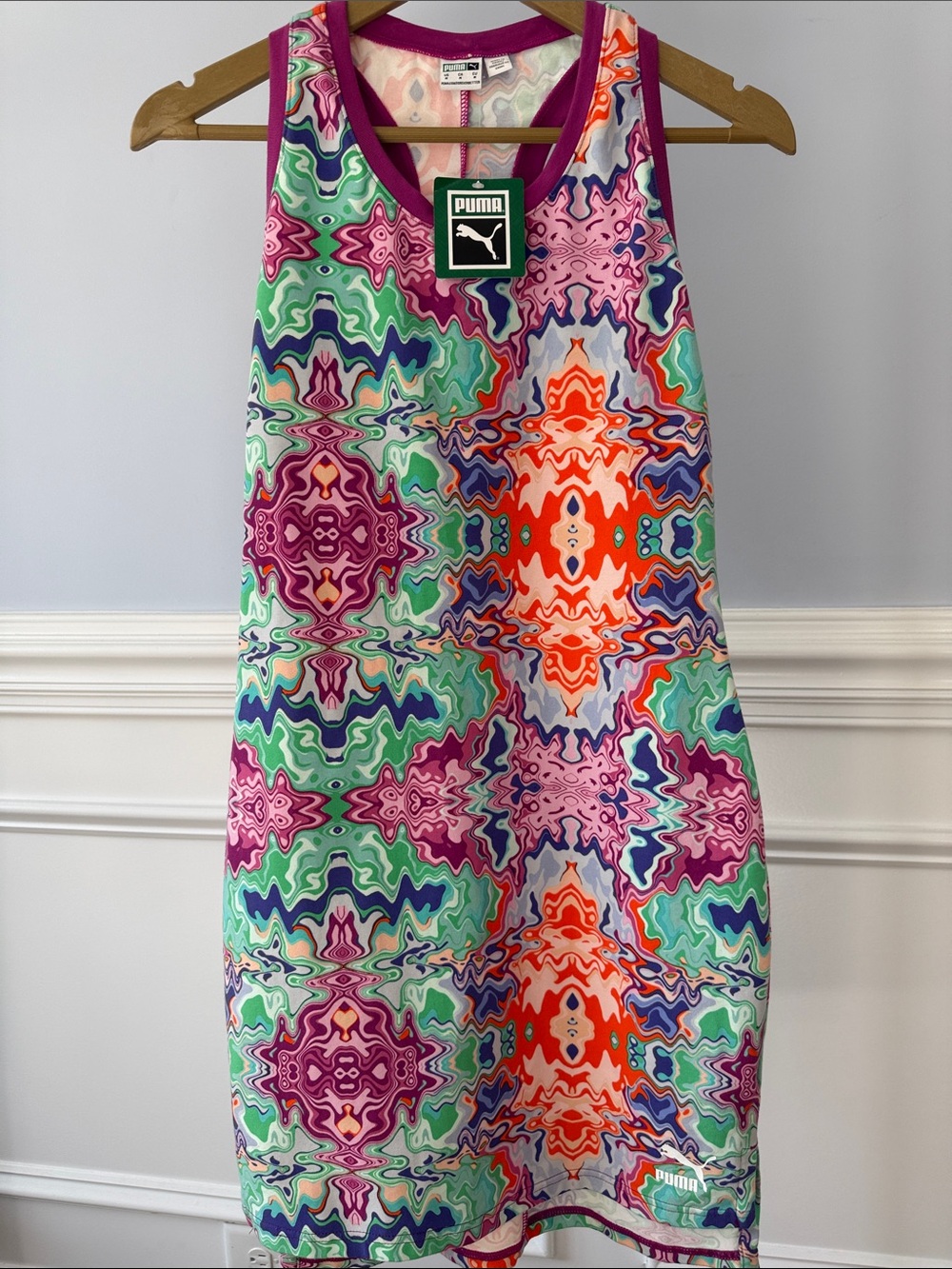 Puma Hypnotize Psychedelic Print Mini Bodycon Dress M Medium NWT NEW